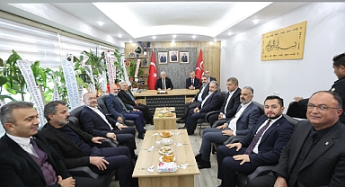 CUMHUR İTTİFAKI ORTAĞI MHP’YE “HAYIRLI OLSUN” ZİYARETİ